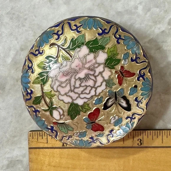 💖 Vintage Cloisonné Trinket Box - Picture 6 of 11